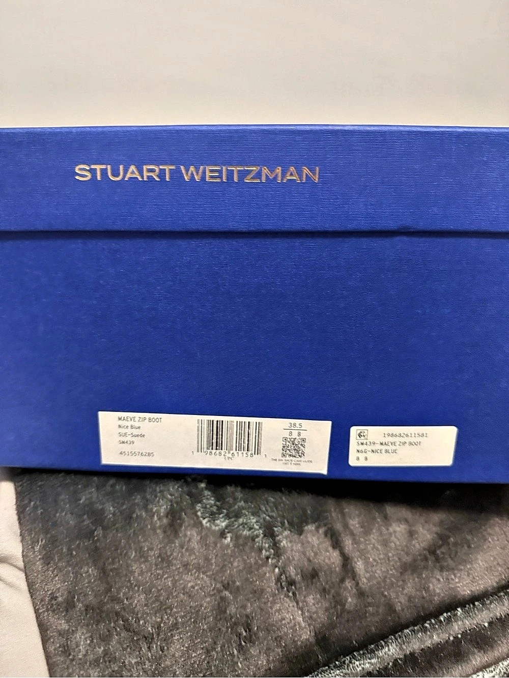 Stuart Weitzman Maeve Zip Boot Heeled Boots Blue US 8